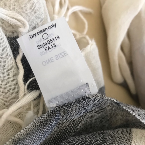 Madewell Scarf / Gauge / Fringe / Cream & Black - Picture 6 of 6